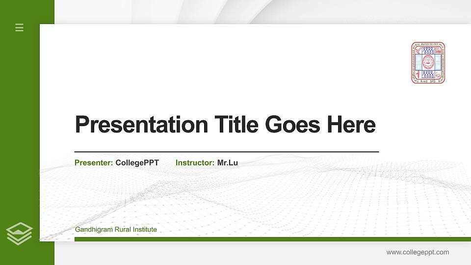 Gandhigram Rural Institute Thesis Proposal/Graduation Defense PPT Template16:9 ratio PPT effect preview image