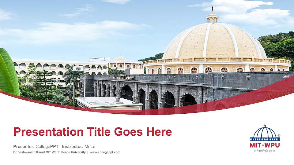 Dr. Vishwanath Karad MIT World Peace University Course/Courseware Creation PPT Template16:9 ratio PPT effect preview image
