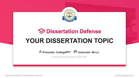 Dr. Abdul Haq Urdu University Graduation Thesis Defense PPT Template