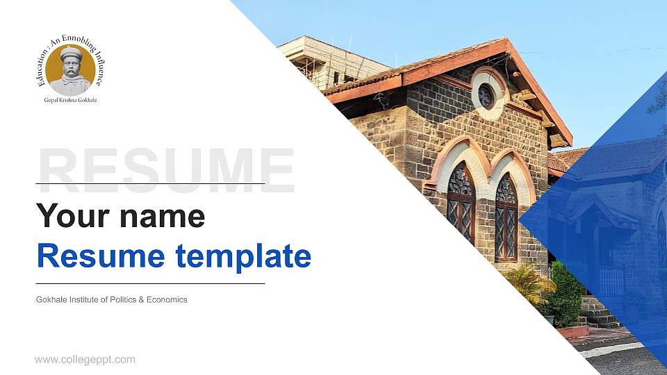 Gokhale Institute of Politics & Economics Resume PPT Template16:9 ratio PPT effect preview image