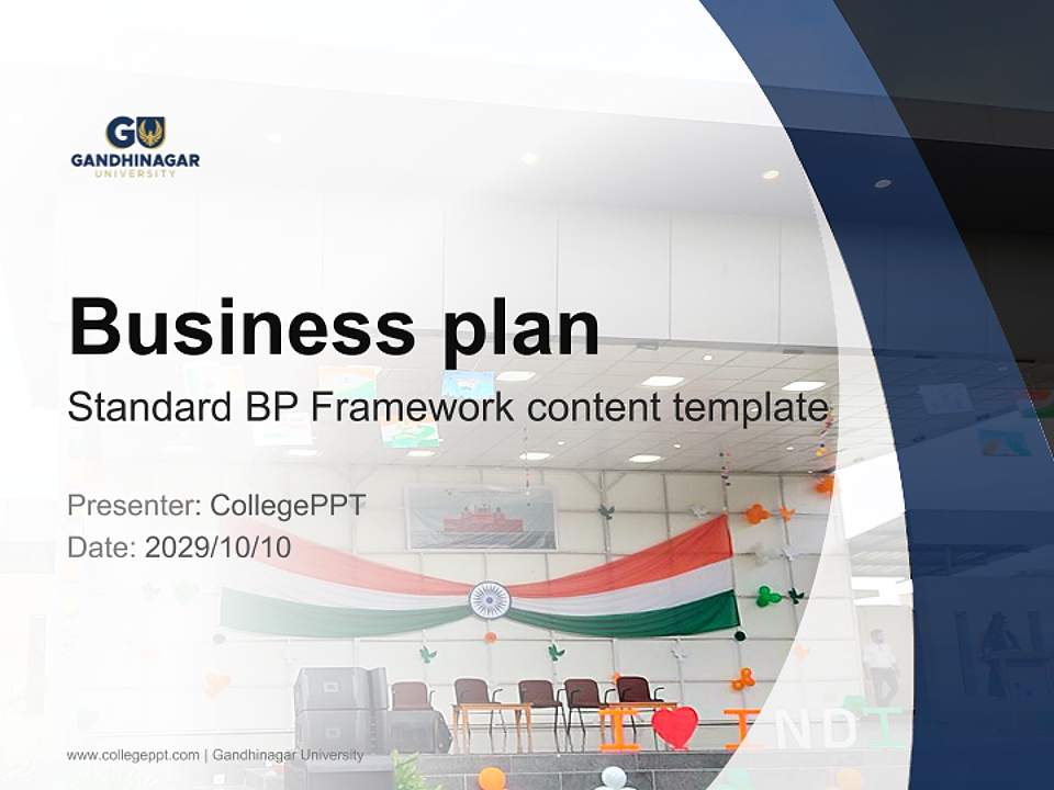 Gandhinagar University Competition/Entrepreneurship Contest PPT Template4:3 ratio PPT effect preview image9