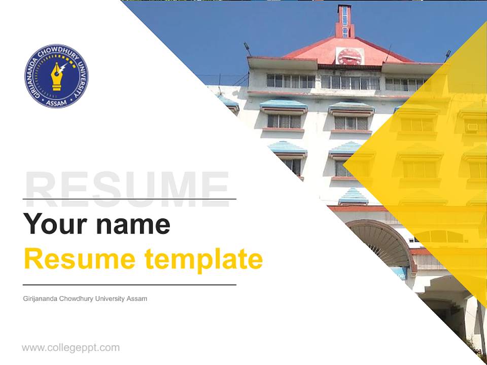 Girijananda Chowdhury University Assam Resume PPT Template4:3 ratio PPT effect preview image5