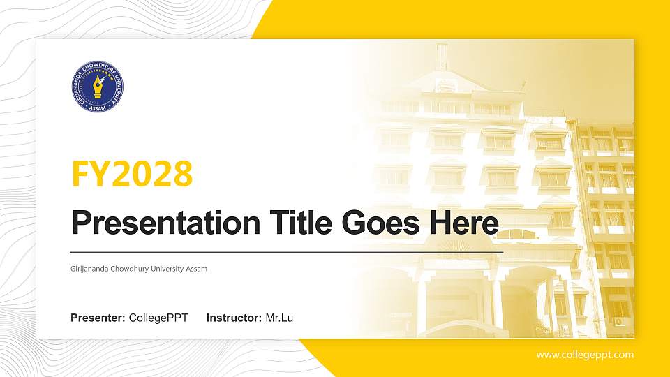 Girijananda Chowdhury University Assam Academic Presentation/Research Findings Report PPT Template16:9 ratio PPT effect preview image