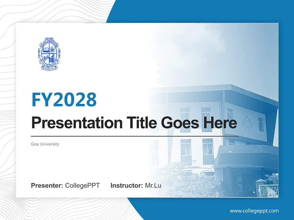 Goa University Academic Presentation/Research Findings Report PPT Template4:3 ratio PPT effect preview image5