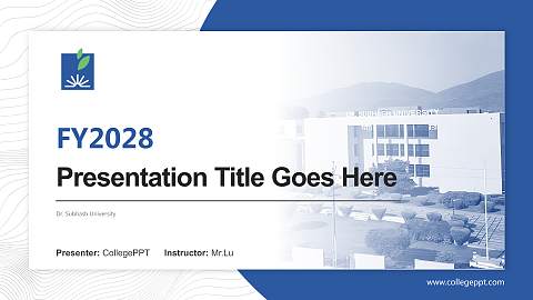 Dr. Subhash University Academic Presentation/Research Findings Report PPT Template