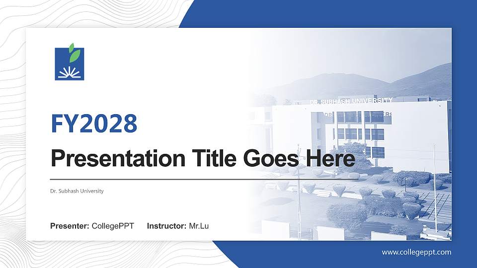 Dr. Subhash University Academic Presentation/Research Findings Report PPT Template16:9 ratio PPT effect preview image