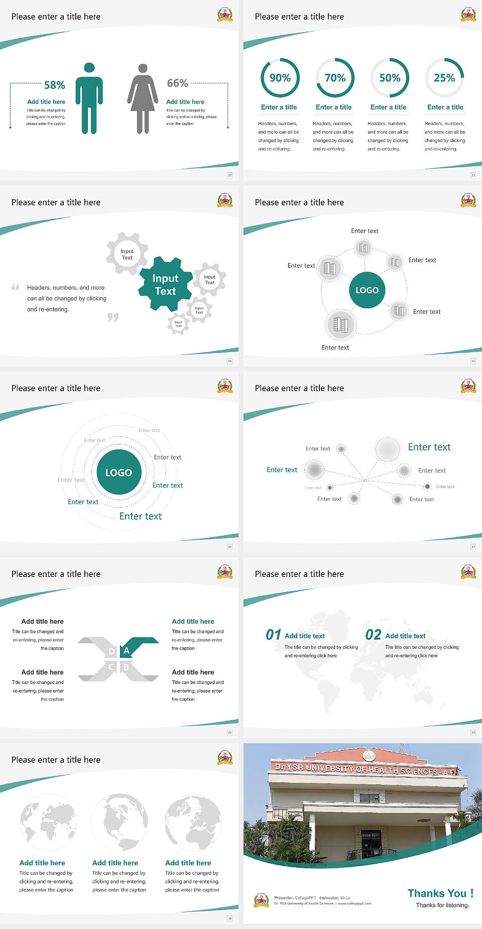 Dr. YSR University of Health Sciences Course/Courseware Creation PPT Template4:3 ratio PPT effect preview image4