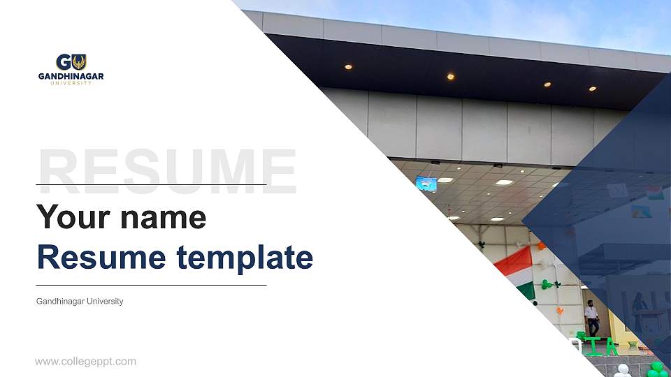 Gandhinagar University Resume PPT Template16:9 ratio PPT effect preview image