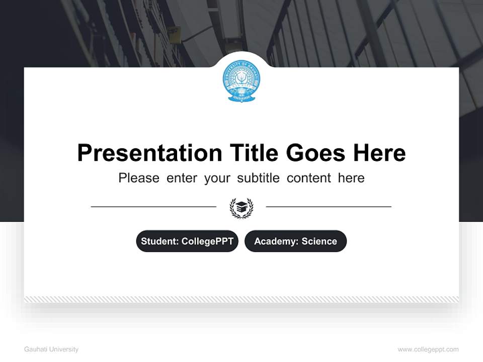 Gauhati University National Scholarship Defense PPT Template4:3 ratio PPT effect preview image4