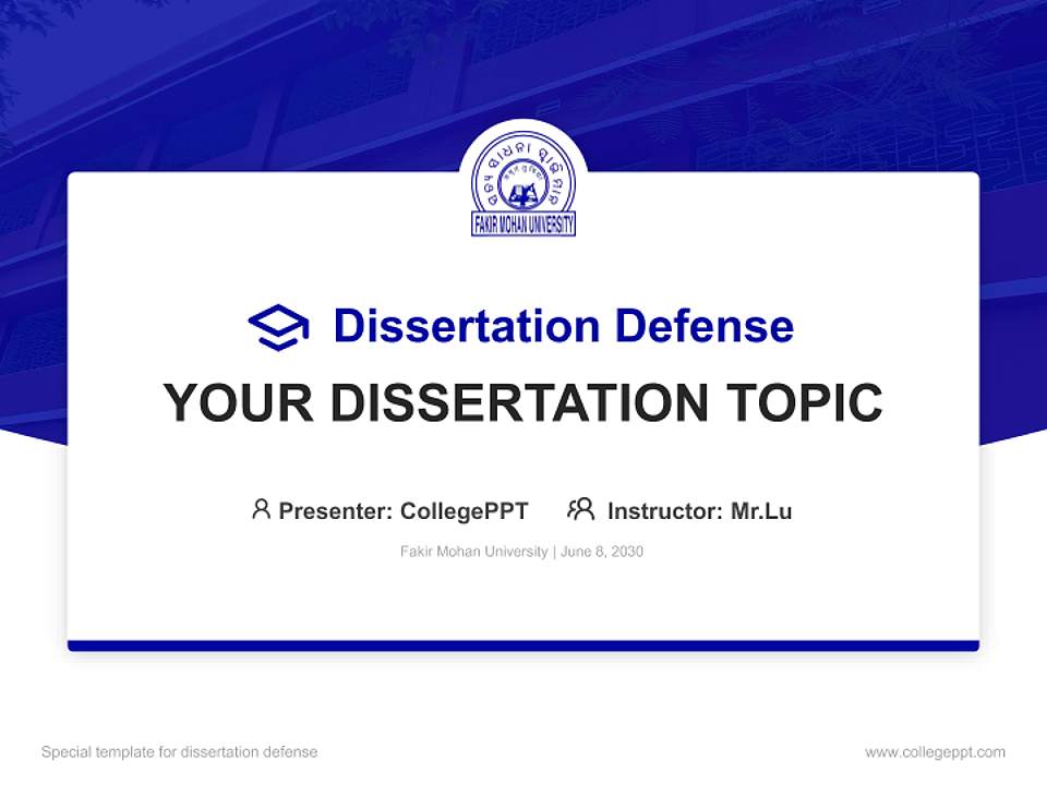 Fakir Mohan University Graduation Thesis Defense PPT Template4:3 ratio PPT effect preview image7
