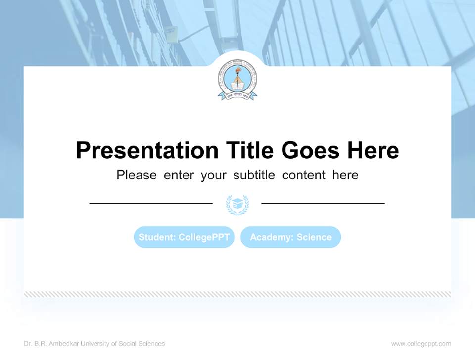 Dr. B.R. Ambedkar University of Social Sciences National Scholarship Defense PPT Template4:3 ratio PPT effect preview image4