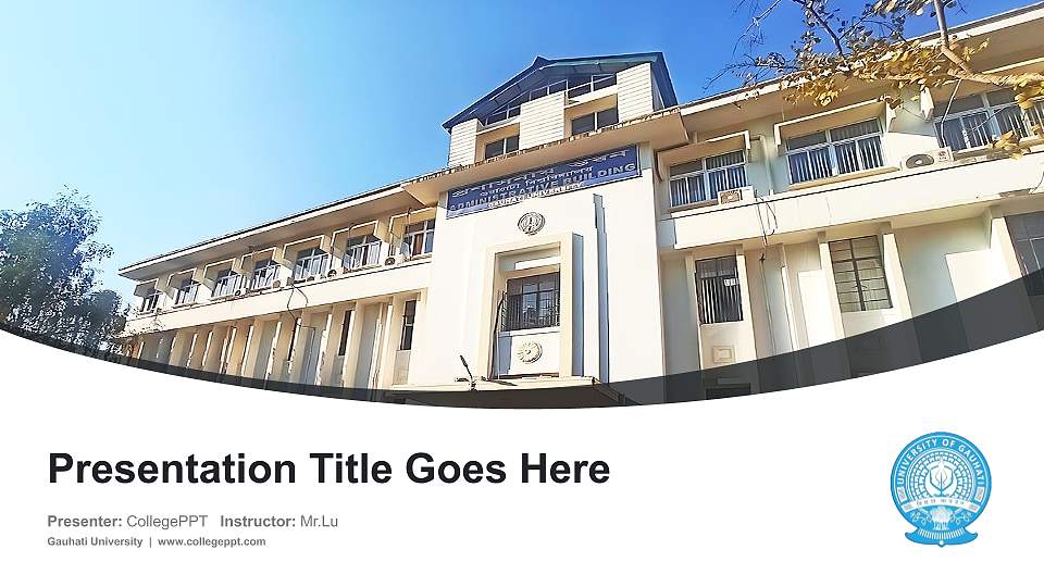 Gauhati University Course/Courseware Creation PPT Template16:9 ratio PPT effect preview image