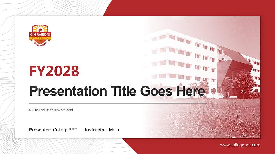 G H Raisoni University, Amravati Academic Presentation/Research Findings Report PPT Template16:9 ratio PPT effect preview image