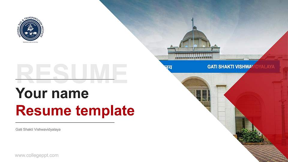 Gati Shakti Vishwavidyalaya Resume PPT Template16:9 ratio PPT effect preview image