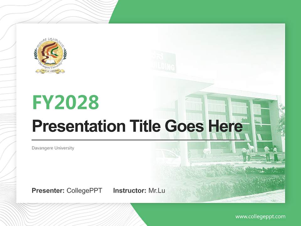 Davangere University Academic Presentation/Research Findings Report PPT Template4:3 ratio PPT effect preview image5