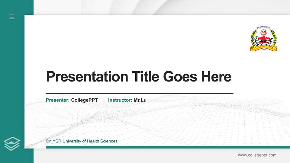 Dr. YSR University of Health Sciences Thesis Proposal/Graduation Defense PPT Template16:9 ratio PPT effect preview image