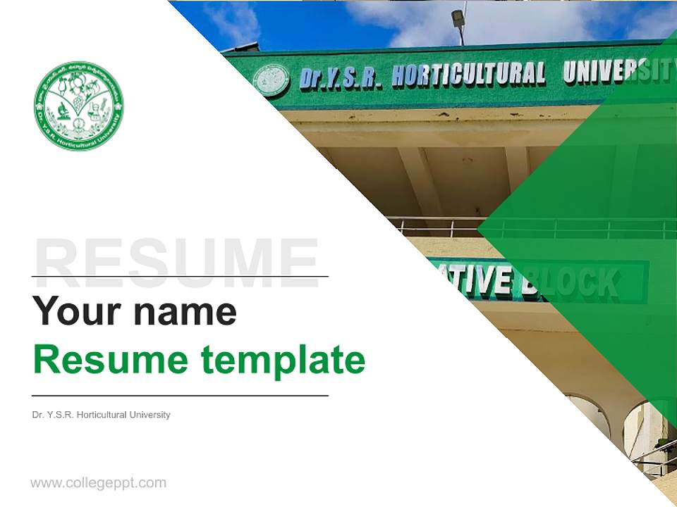 Dr. Y.S.R. Horticultural University Resume PPT Template4:3 ratio PPT effect preview image5