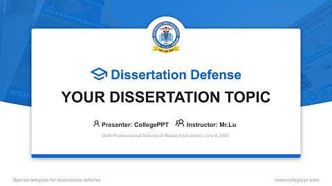 Delhi Pharmaceutical Sciences & Research University Graduation Thesis Defense PPT Template
