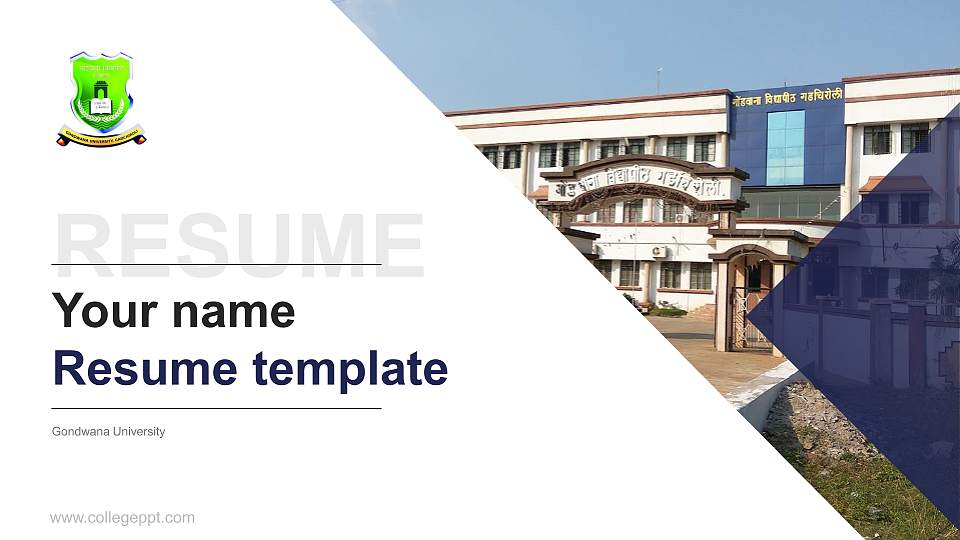 Gondwana University Resume PPT Template16:9 ratio PPT effect preview image