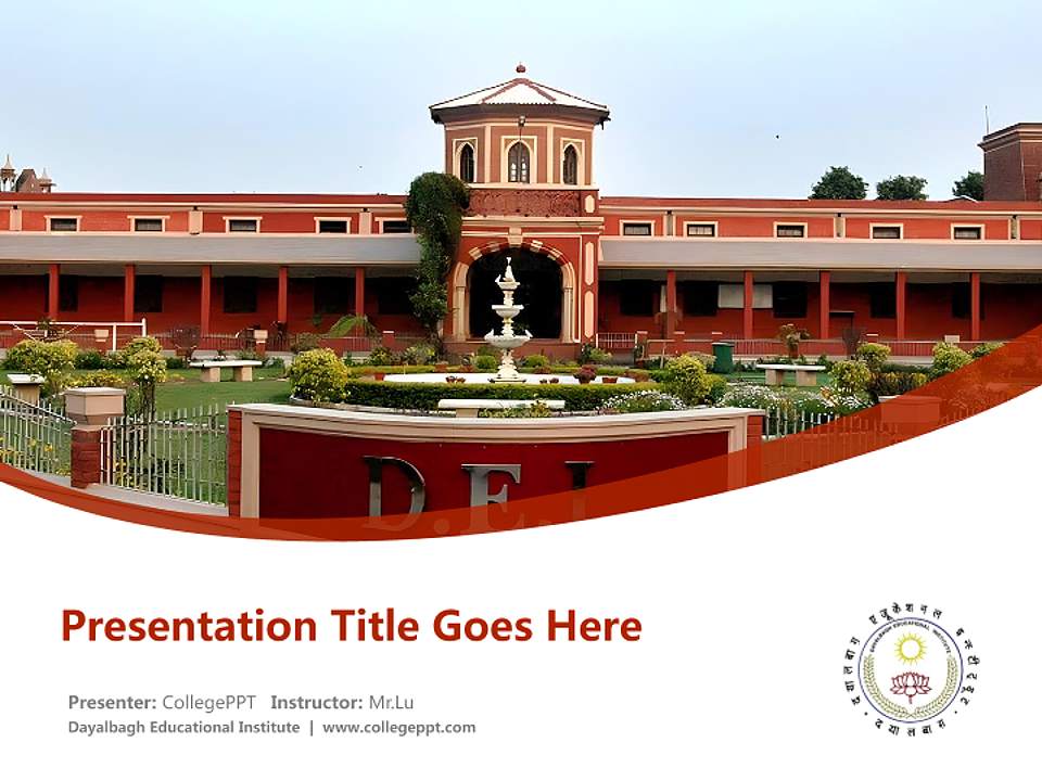 Dayalbagh Educational Institute Course/Courseware Creation PPT Template4:3 ratio PPT effect preview image5