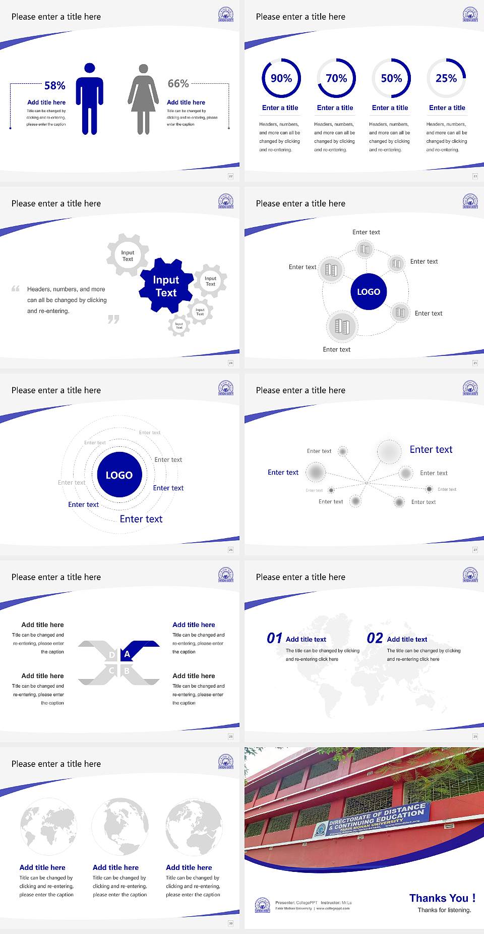 Fakir Mohan University Course/Courseware Creation PPT Template4:3 ratio PPT effect preview image4