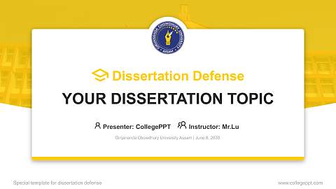 Girijananda Chowdhury University Assam Graduation Thesis Defense PPT Template