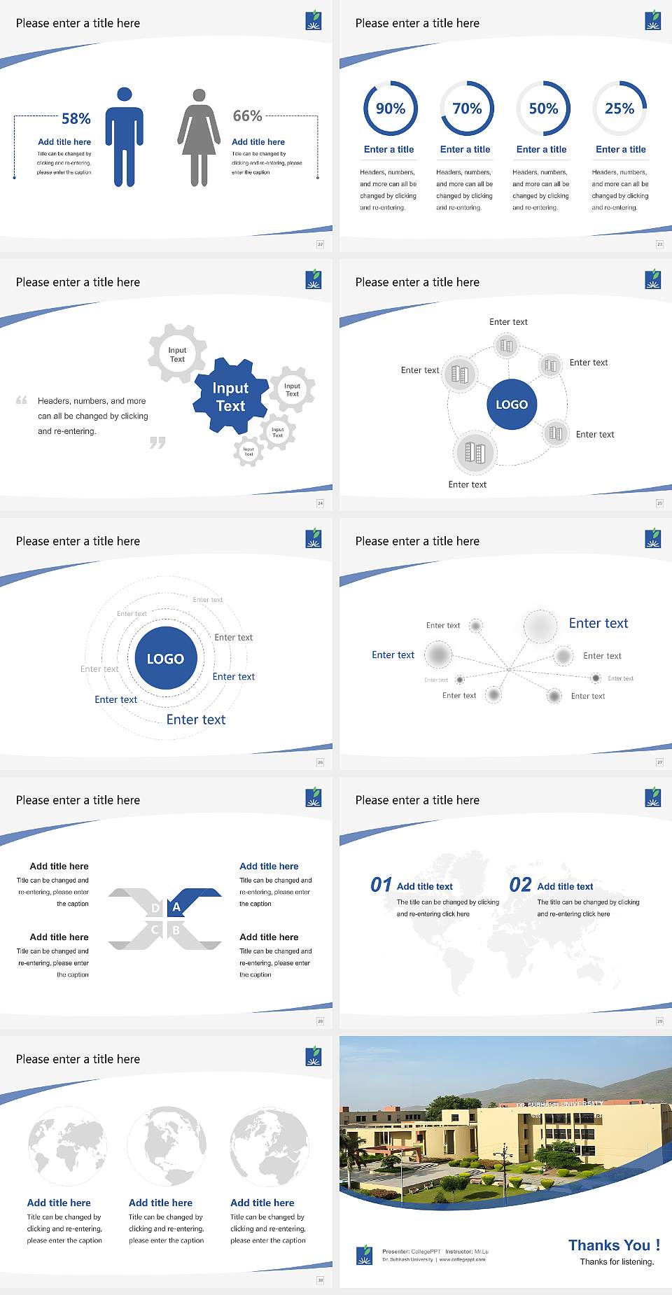 Dr. Subhash University Course/Courseware Creation PPT Template4:3 ratio PPT effect preview image4