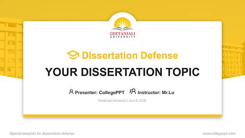 Geetanjali University Graduation Thesis Defense PPT Template