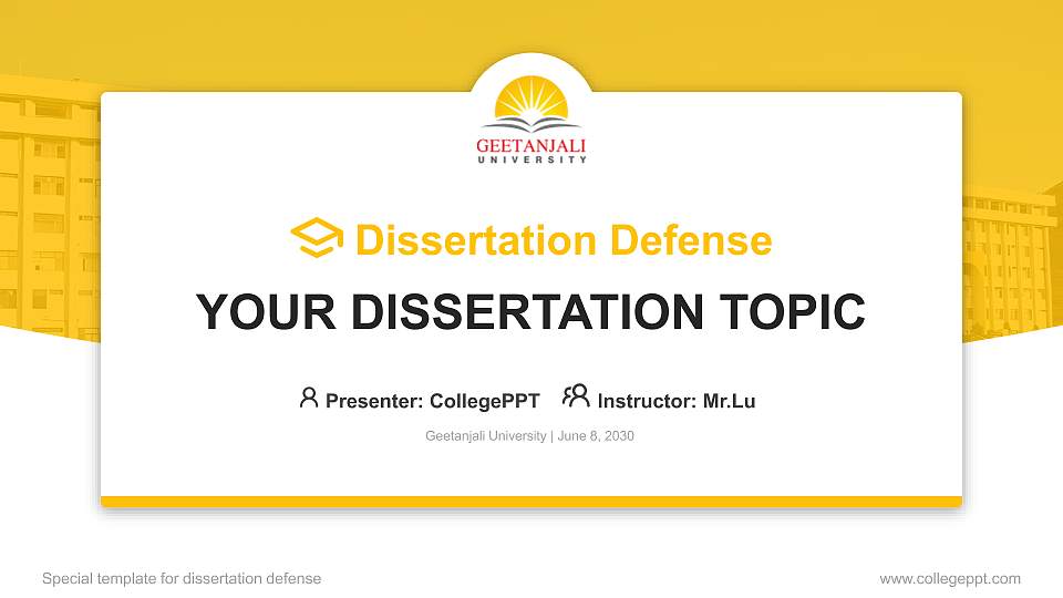 Geetanjali University Graduation Thesis Defense PPT Template16:9 ratio PPT effect preview image