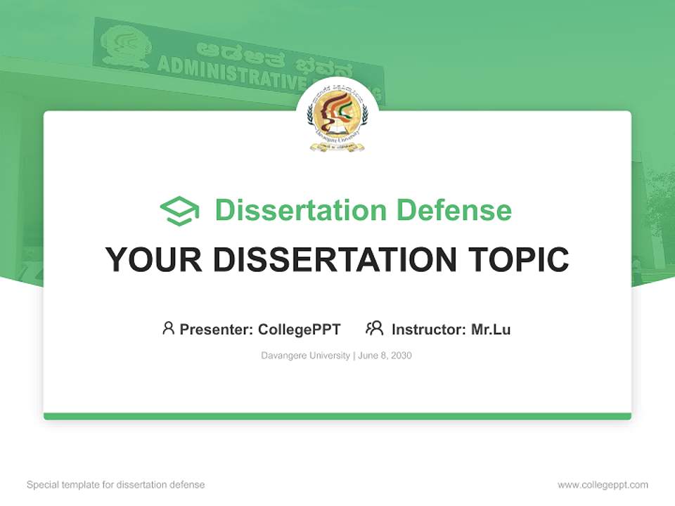 Davangere University Graduation Thesis Defense PPT Template4:3 ratio PPT effect preview image7