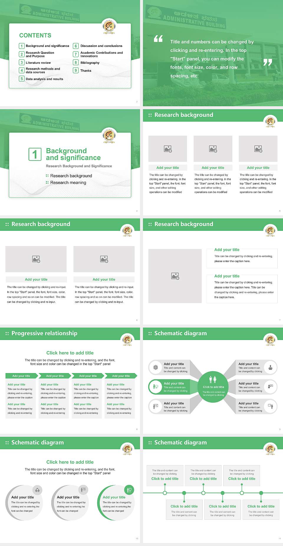 Davangere University Graduation Thesis Defense PPT Template4:3 ratio PPT effect preview image2