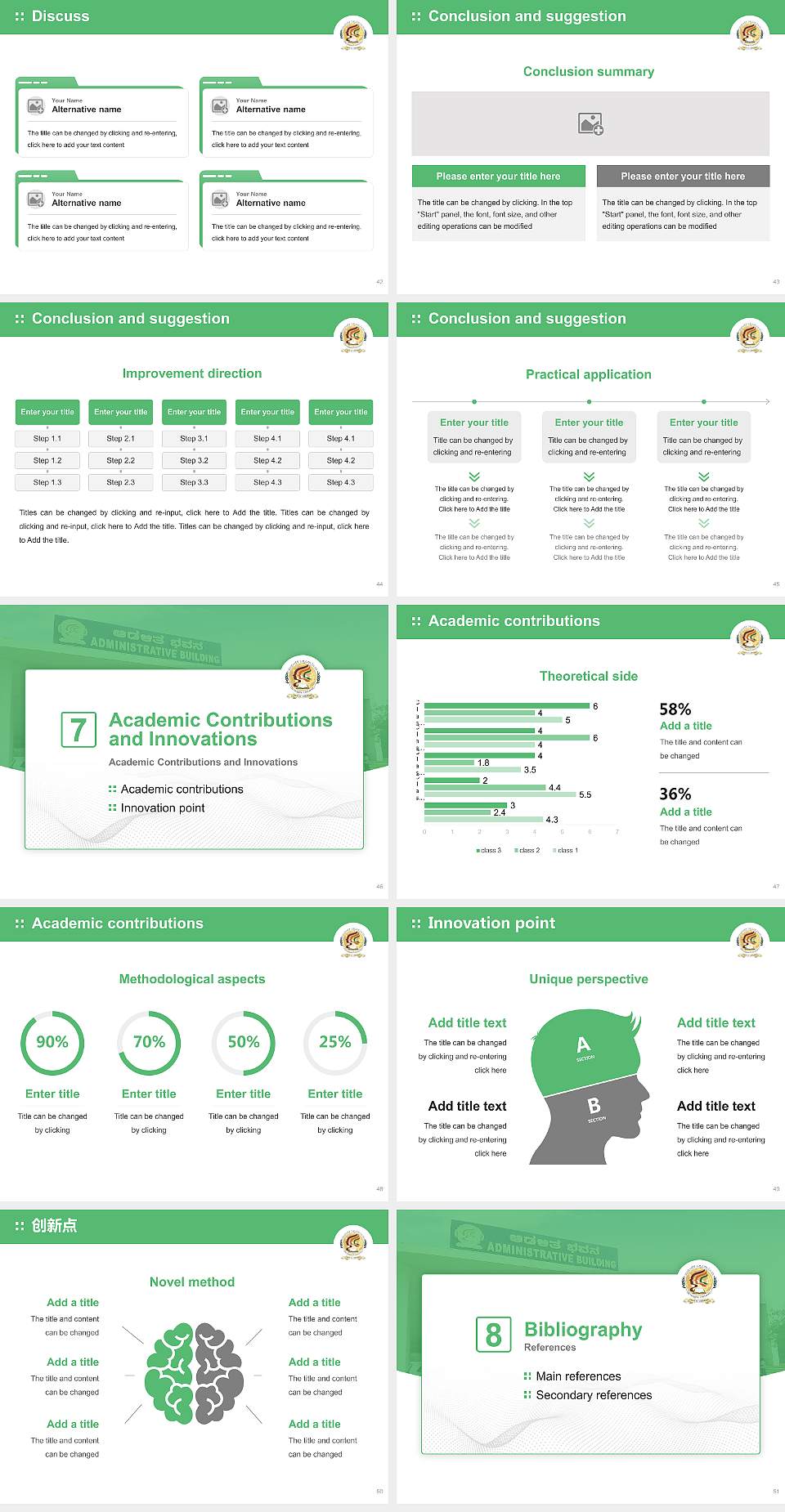 Davangere University Graduation Thesis Defense PPT Template4:3 ratio PPT effect preview image6