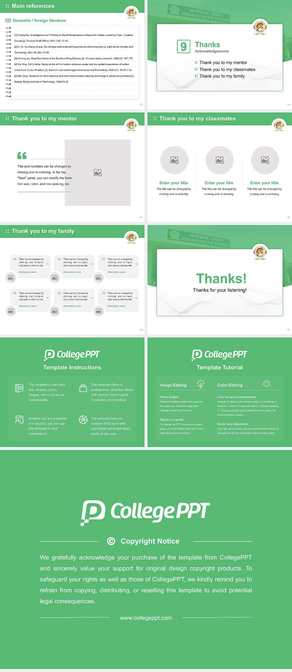 Davangere University Graduation Thesis Defense PPT Template4:3 ratio PPT effect preview image7