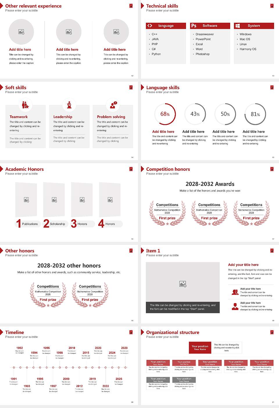 GNA University Resume PPT Template16:9 ratio PPT effect preview image3