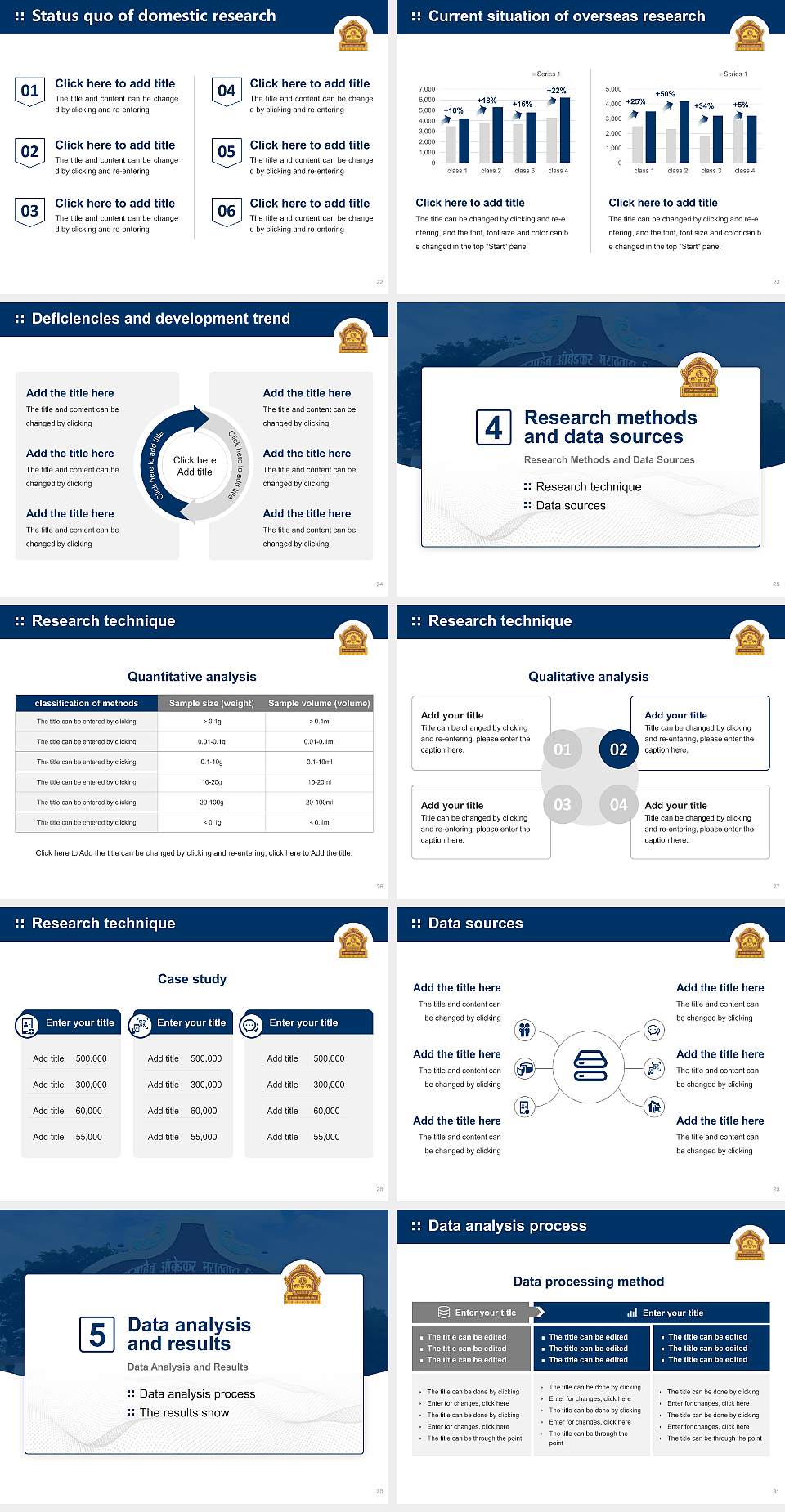 Dr. Babasaheb Ambedkar Marathwada University Graduation Thesis Defense PPT Template4:3 ratio PPT effect preview image4