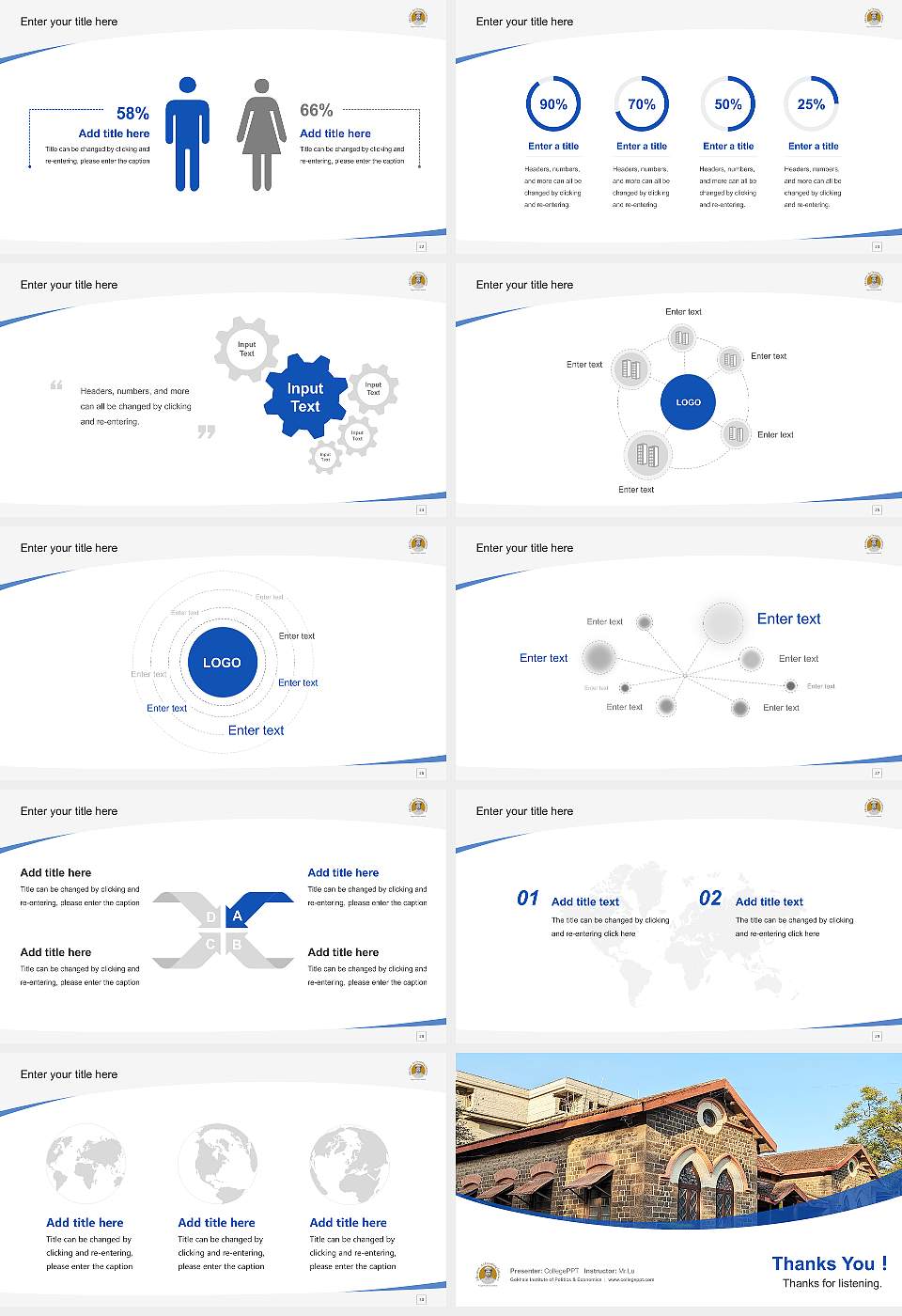 Gokhale Institute of Politics & Economics Course/Courseware Creation PPT Template16:9 ratio PPT effect preview image4