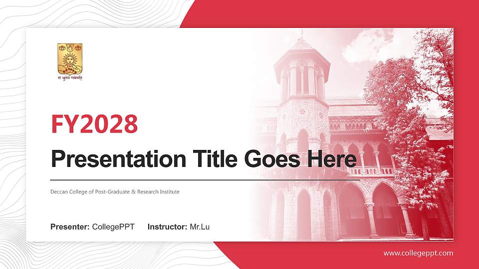 Deccan College of Post-Graduate & Research Institute Academic Presentation/Research Findings Report PPT Template16:9 ratio PPT effect preview image