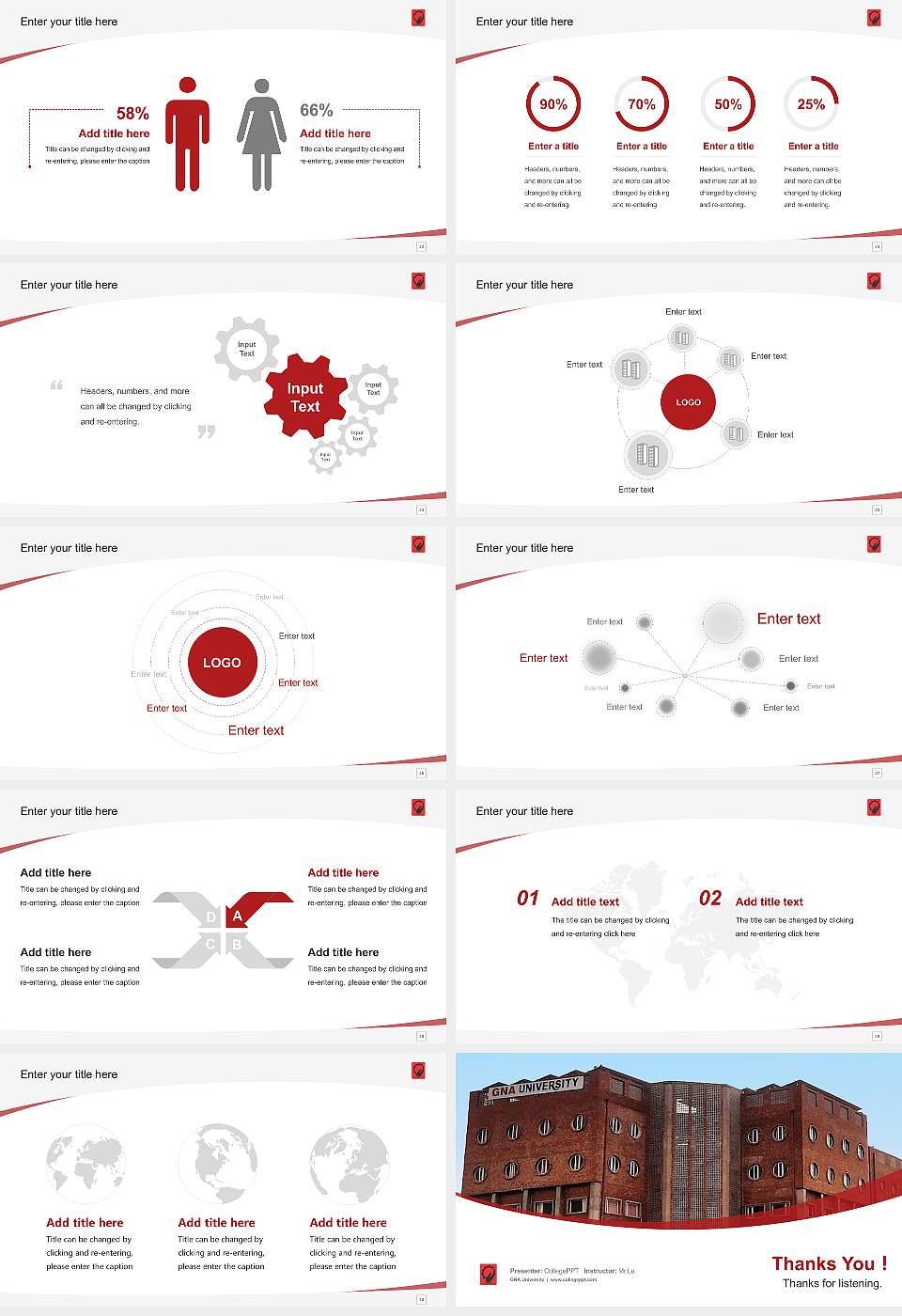 GNA University Course/Courseware Creation PPT Template16:9 ratio PPT effect preview image4