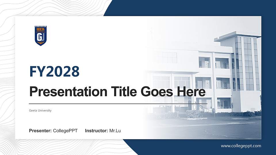 Geeta University Academic Presentation/Research Findings Report PPT Template16:9 ratio PPT effect preview image