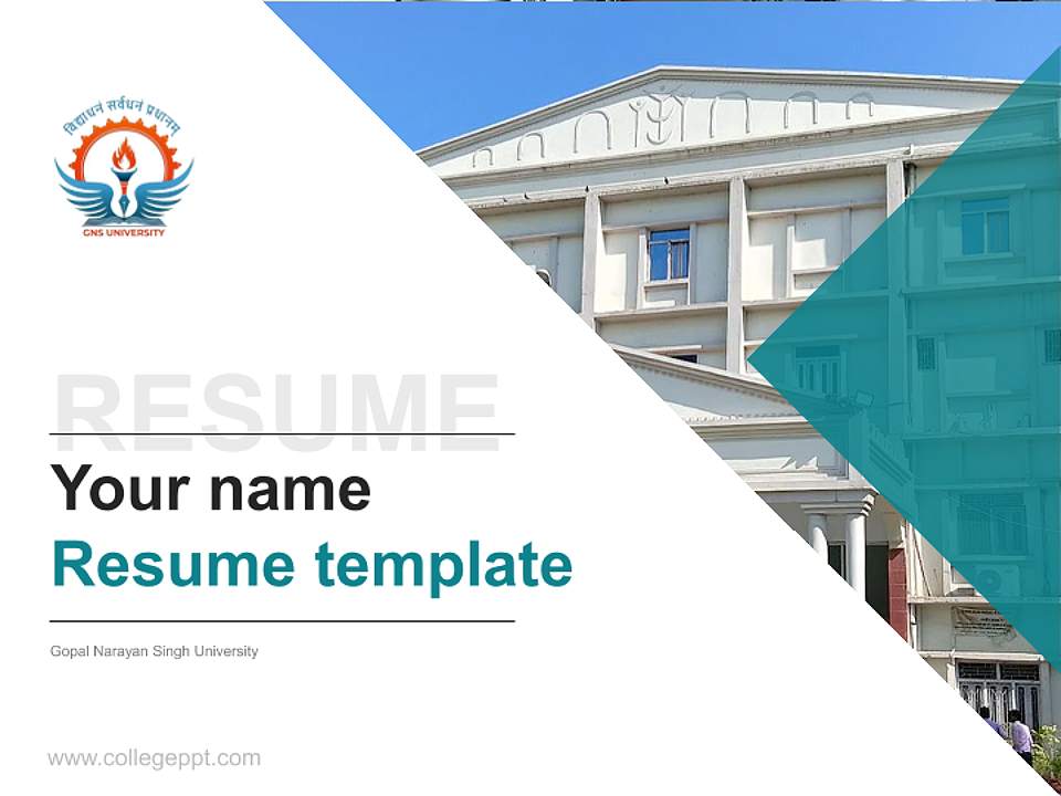 Gopal Narayan Singh University Resume PPT Template4:3 ratio PPT effect preview image5