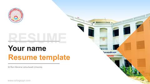 Dr Ram Manohar Lohia Awadh University Resume PPT Template