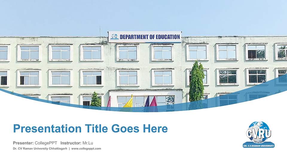 Dr. CV Raman University Chhattisgarh Course/Courseware Creation PPT Template16:9 ratio PPT effect preview image