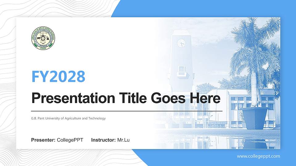 G.B. Pant University of Agriculture and Technology Academic Presentation/Research Findings Report PPT Template16:9 ratio PPT effect preview image
