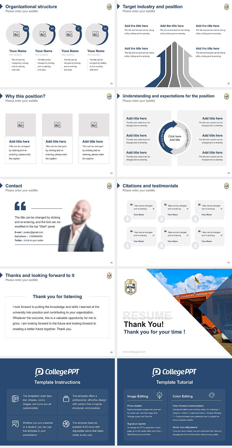 Dr. Babasaheb Ambedkar Technological University Resume PPT Template4:3 ratio PPT effect preview image4