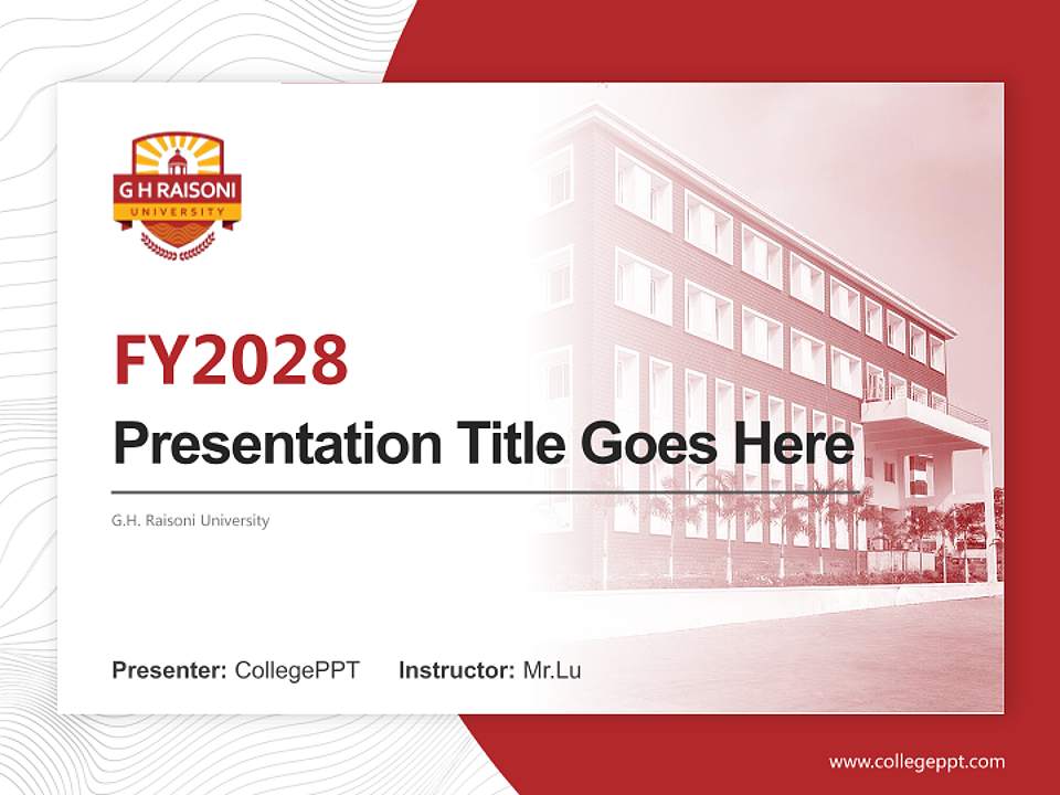 G.H. Raisoni University Academic Presentation/Research Findings Report PPT Template4:3 ratio PPT effect preview image5