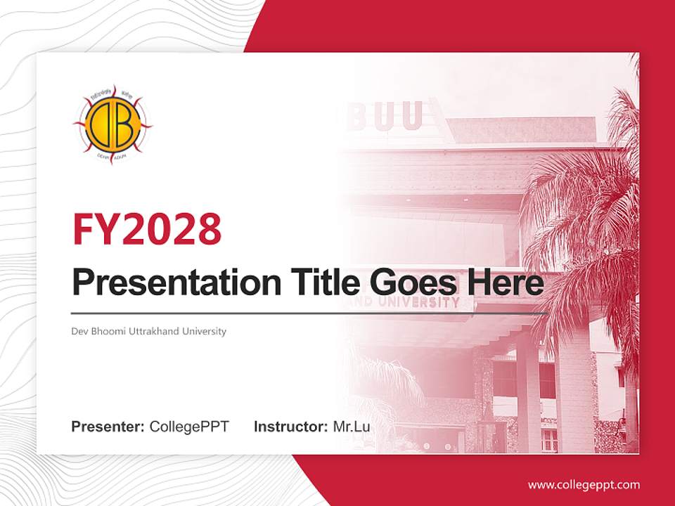 Dev Bhoomi Uttrakhand University Academic Presentation/Research Findings Report PPT Template4:3 ratio PPT effect preview image5