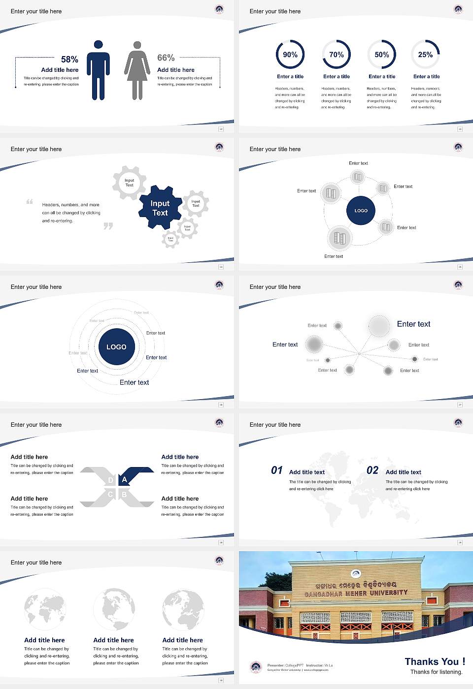 Gangadhar Meher University Course/Courseware Creation PPT Template16:9 ratio PPT effect preview image4