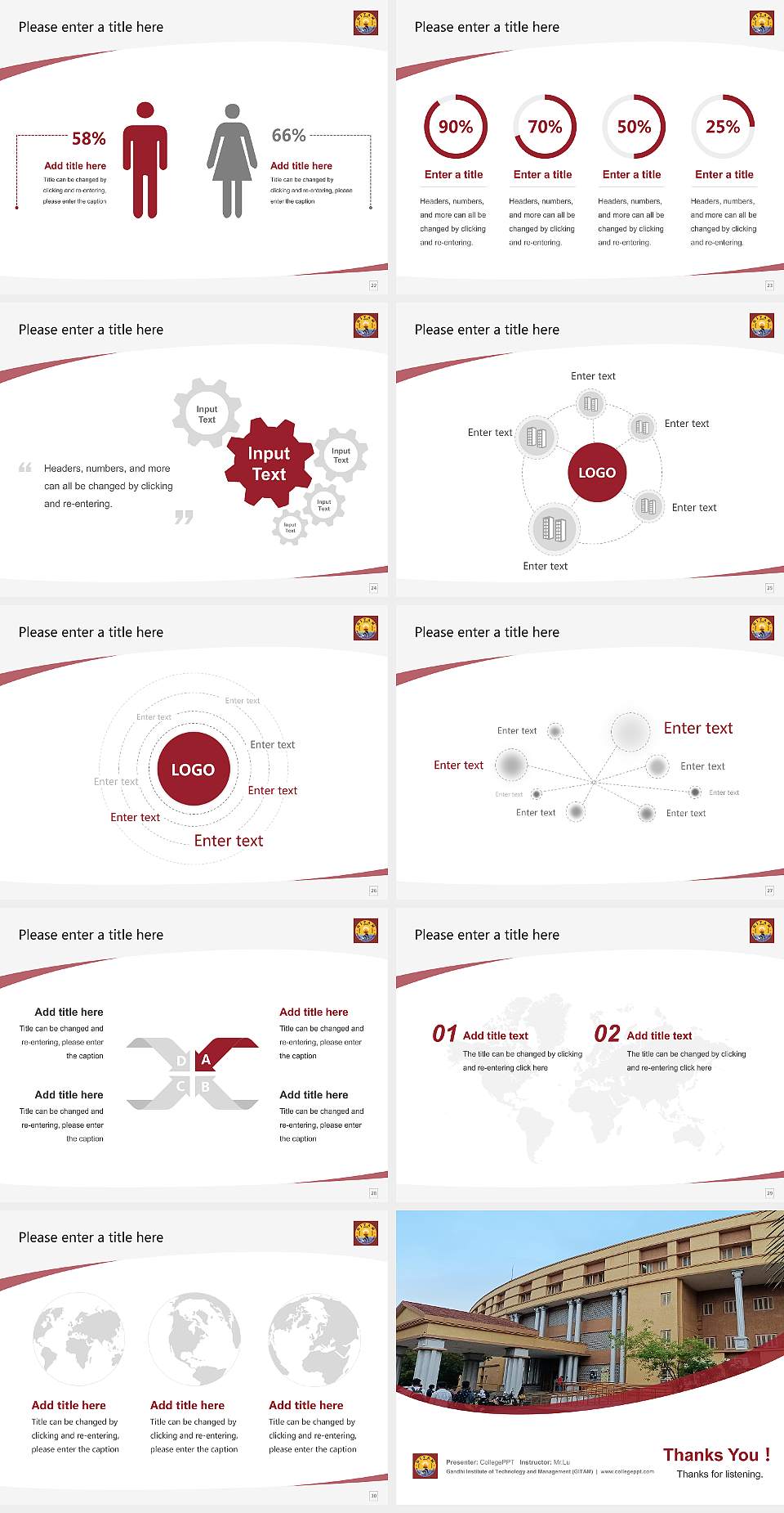 Gandhi Institute of Technology and Management (GITAM) Course/Courseware Creation PPT Template4:3 ratio PPT effect preview image4