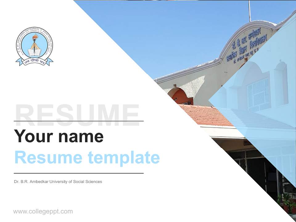 Dr. B.R. Ambedkar University of Social Sciences Resume PPT Template4:3 ratio PPT effect preview image5
