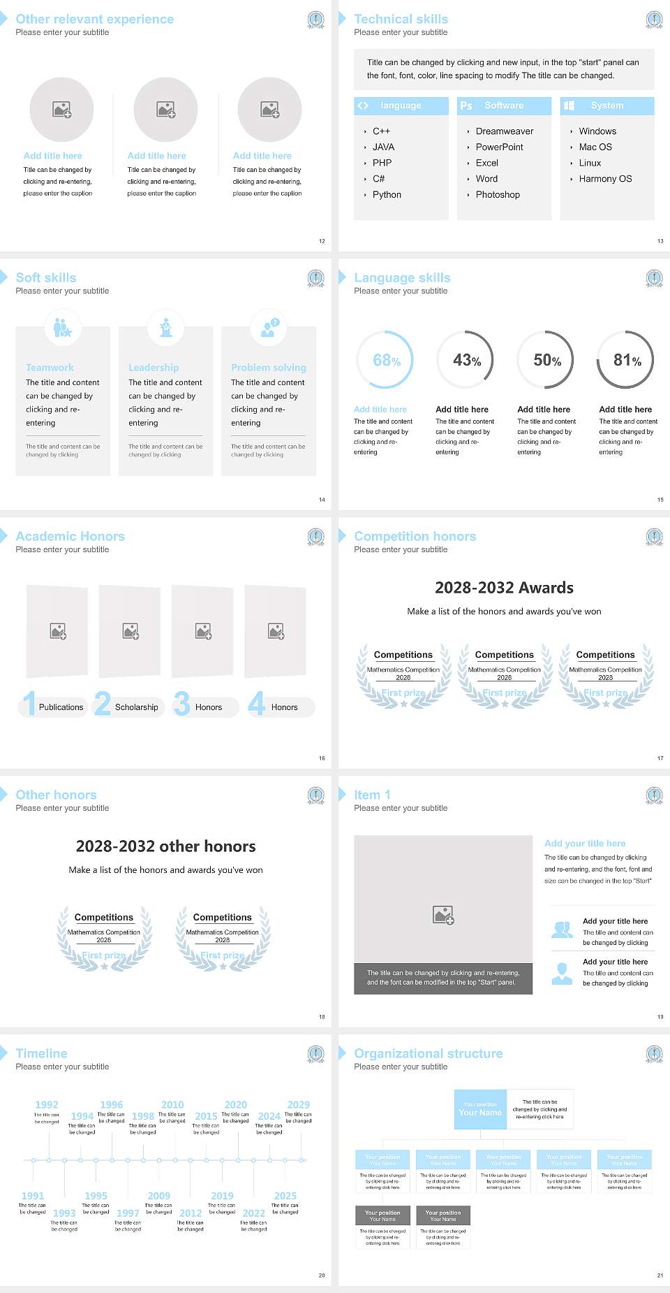 Dr. B.R. Ambedkar University of Social Sciences Resume PPT Template4:3 ratio PPT effect preview image3